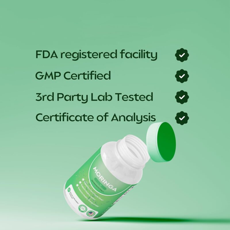 Moringa Capsules | Moringa Powder Capsules - 800mg - Image 3