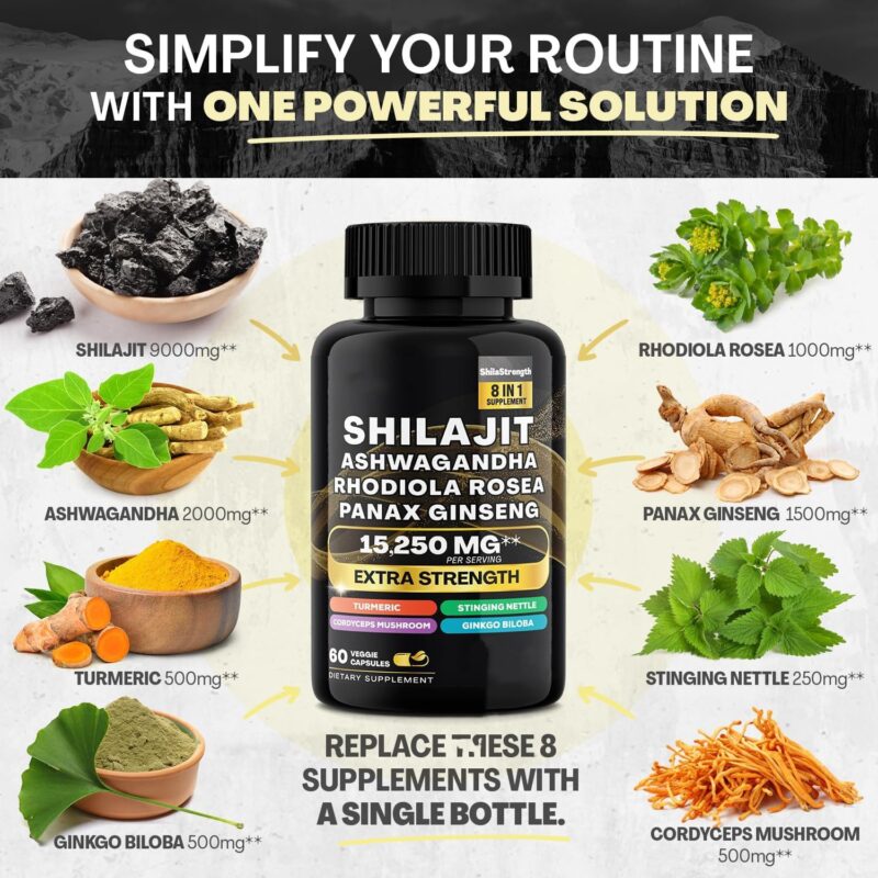 Shilajit Capsules: 15,250mg Energy Boost with Natural Ingredients - Image 2